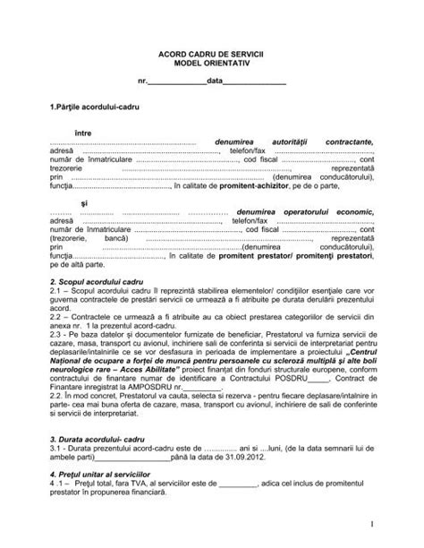 Contract De Prestari Servicii Model