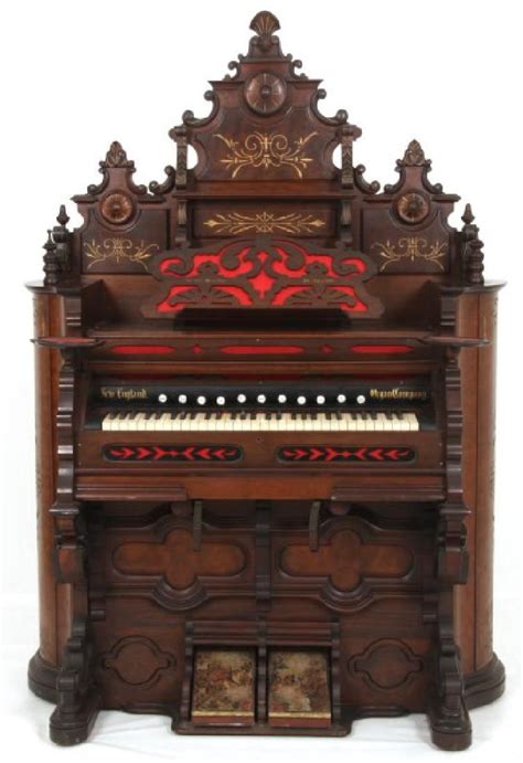 A Walnut Renaissance Revival Pump Organ New England Organ Co Music