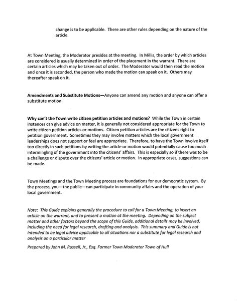 Citizen's Guide to Citizens Petition | Millis MA