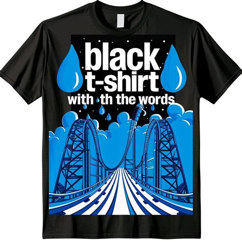 Roller Coaster Thrills Men's Black TShirt Bold Rollercoaster Theme Park