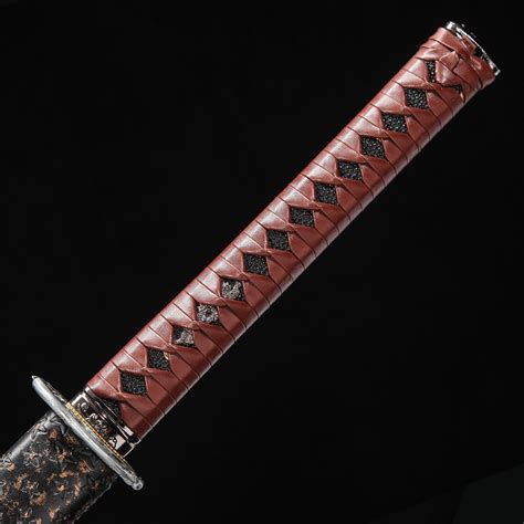 Brown Katana Handmade Japanese Katana Sword Full Tang With Black