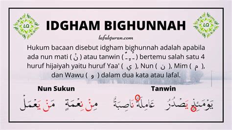 Contoh Ayat Idgham Bi Ghunnah