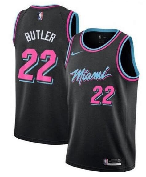 Mens Miami Heat 22 Jimmy Butler Basketball Jersey Black City Edition