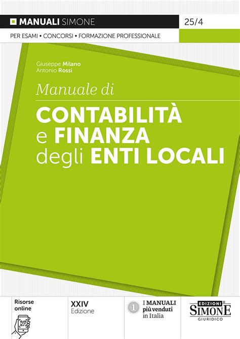Manuale Di Contabilità E Finanza Degli Enti Locali Edizioni Simone