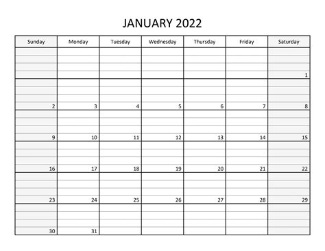 2022 Lined Monthly Calendars 85x11 Landscape Jan Dec Etsy 2022 Lined