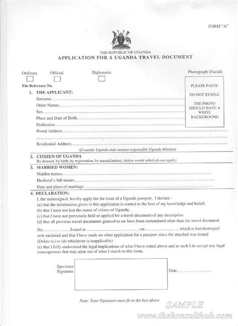 A sample recommendation for a passport. Uganda Passport Application Forms - Form A & B | Passport application form, Passport application ...