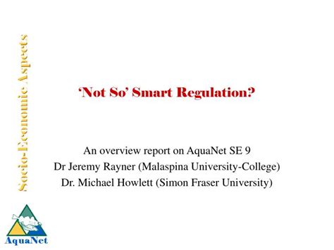 Ppt ‘not So’ Smart Regulation Powerpoint Presentation Free Download Id 314433