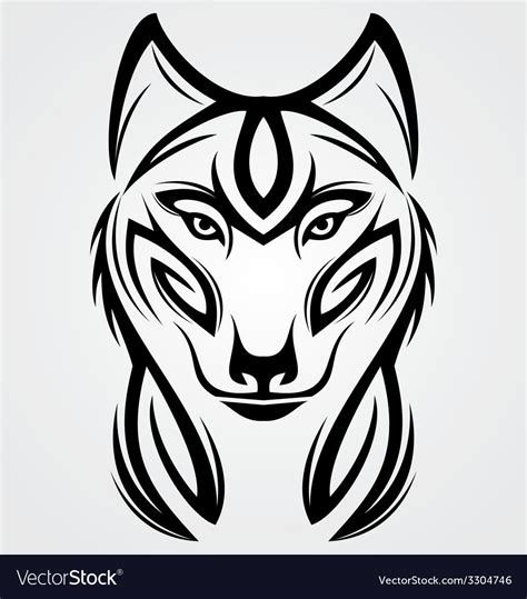 Wolf Tribal Tattoo Design Royalty Free Vector Image