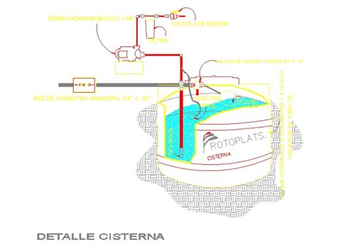 Detalle De Cisterna Prefabricado En Autocad Cad 4208 Kb Bibliocad
