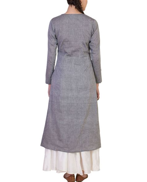 Grey Tunic With White Skirt By Ans The Secret Label