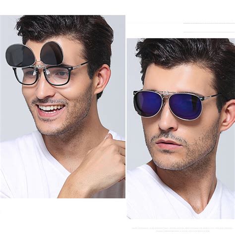 Men Women Polarized Clip On Sunglasses With Box Fit Over Prescription Glasses At Night Flip Up