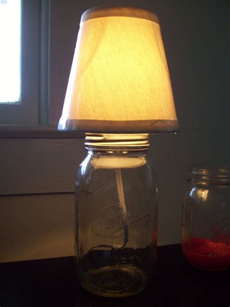 Mason Jar Lamp Love The Idea But Maybe Painted And With A Burlap Lamp