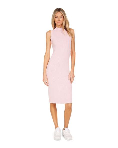 Michael Lauren Synthetic Philips Sleeveless Mock Neck Dress In Pink Lyst