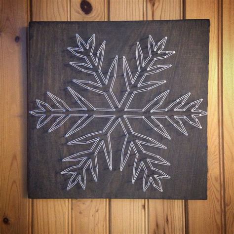 Snowflake String Art Winter Signs Holiday Sign Home
