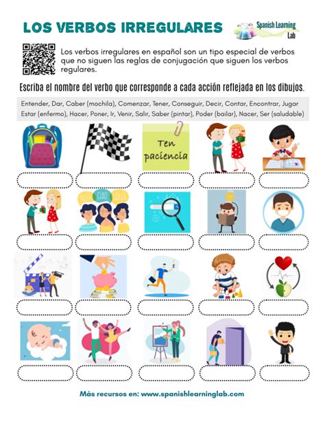 Common Irregular Verbs In Spanish Pdf Worksheet Spanish Learning Lab