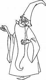 Coloring Merlin Wizard Wakfu Cartoon Sword Stone Wecoloringpage sketch template