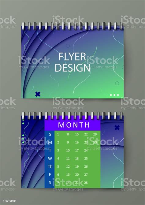 Calendar Template Abstract Background With Geometric Pattern Eps10