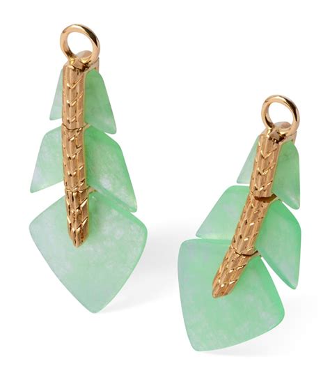 Annoushka Yellow Gold And Jade Flight Feather Earring Drops Harrods Us