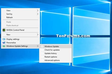 Add Windows Update Settings Context Menu In Windows 10 Tutorials