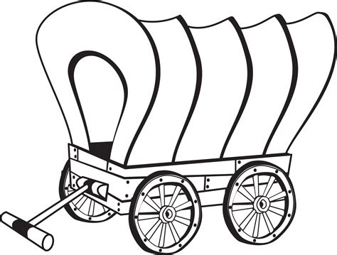 Covered Wagon Coloring Page Covered Wagon Horse Coloring Pages