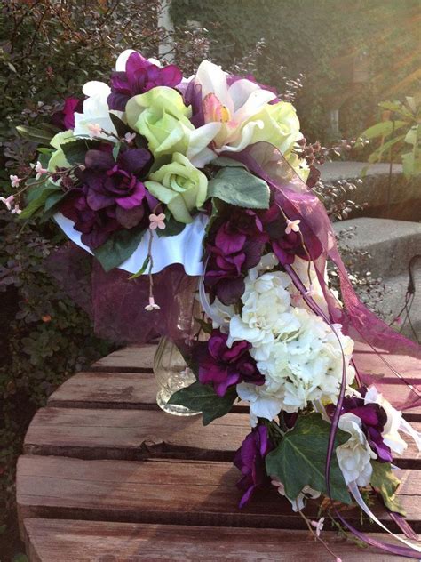 17 pc real touch rose cascading silk bridal bouquet complete wedding flower set silk wedding