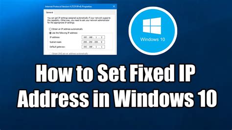 How To Assign A Static Ip Address Fixed Ip In Windows