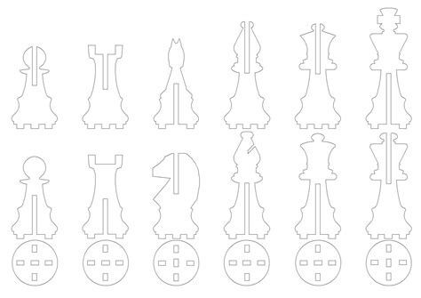 Chess Set Laser Cut Files Dxf Dwg Cdr Svg Vector Plans For Etsy