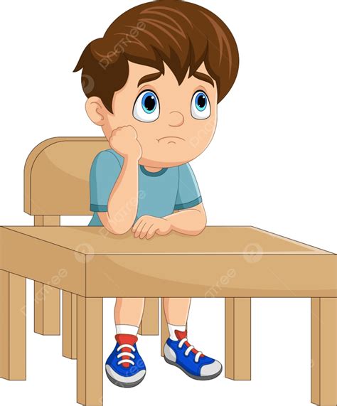 Niño Pequeño De Dibujos Animados Aburrido En La Lección De La Escuela Png Niño Chico Lección