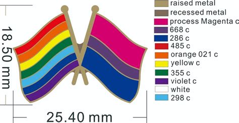 Buy Rainbow And Bisexual Cross Flag Lapel Pin Badge Iron Plated Brass Paints