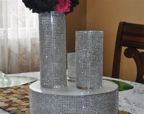 Rhinestone Bling Vase For Wedding Party Centerpiece Table Etsy