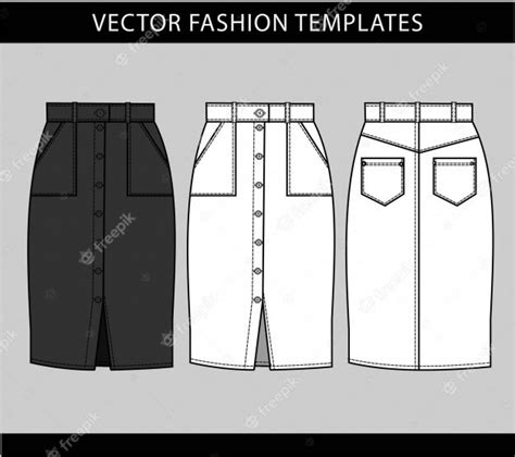 Premium Vector Skirt Fashion Flat Sketch Template