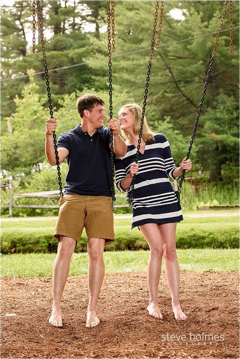 Couple Smiling On Swings Engagement Photo By Steve Holmes Photography Engagement Session