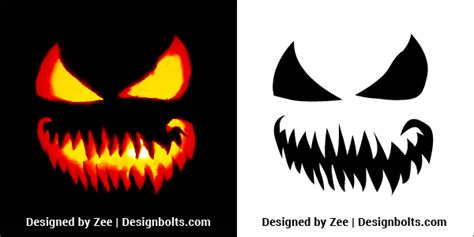 5 Scary Halloween Pumpkin Carving Stencils Ideas