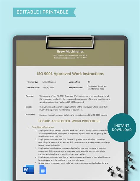 Iso 9001 Templates