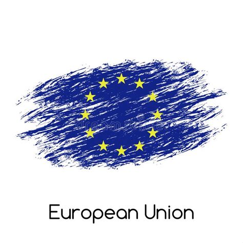 Simple Vector European Union Flag Eu Grunge Flag Stock Vector