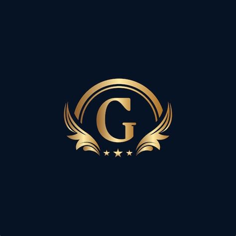 Premium Vector Luxury Letter G Logo Royal Gold Star