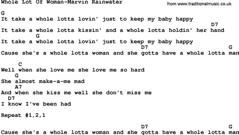 Country Musicwhole Lot Of Woman Marvin Rainwater Lyrics And Chords