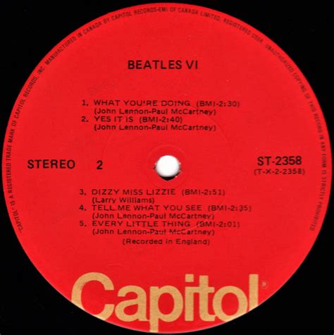 The Beatles Beatles Vi Orange Capitol Label Vinyl Discogs