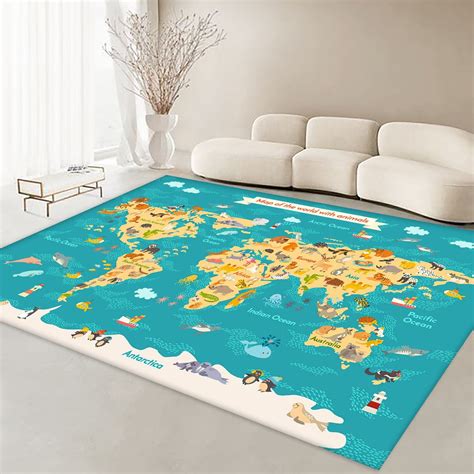 World Map Rug Kids Map Of The World World Map Rug Boys Etsy