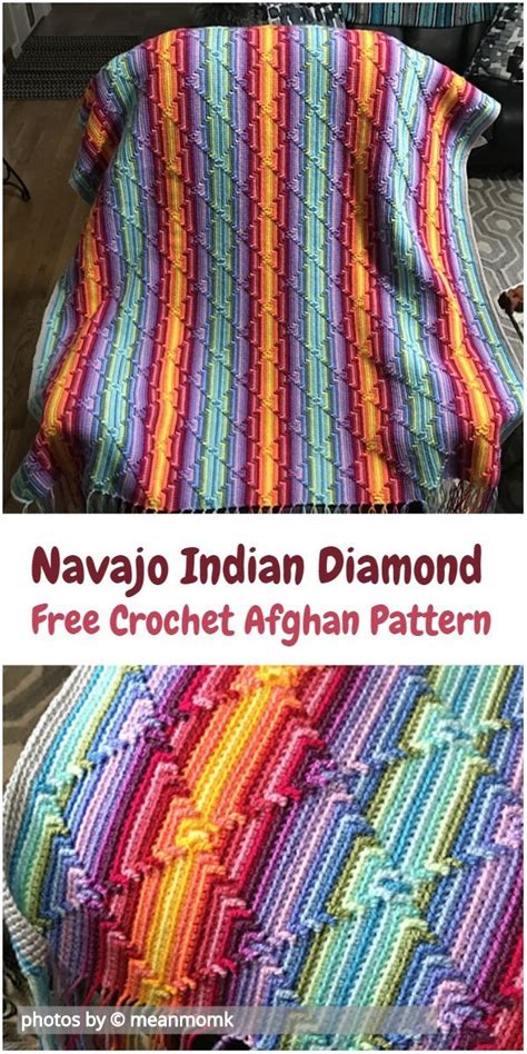 Navajo Indian Diamond Afghan Made So Called Diamond Stitch