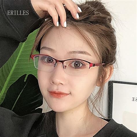 Metal Half Frame Finished Myopia Glasses Women Nearsighted Eyeglasses For Women Diopter 05 1