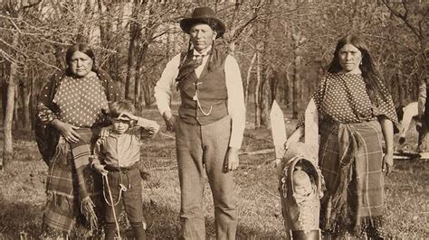 Comanche Chief Quanah Parker And Two Of His Wives On A Visit To The Waggoner Ranch Near