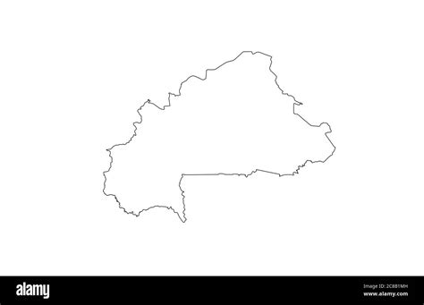 Burkina Faso Map Outline Vector Illustration Stock Vector Image And Art