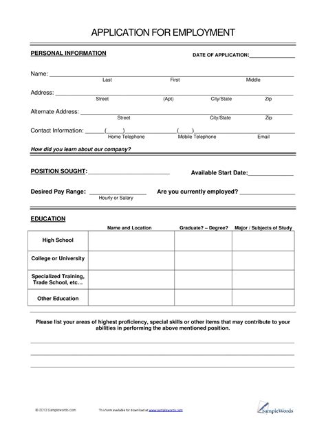 Employment forms 389 templates creating online job application forms is pretty easy at jotform. Standard Job Application Format | Templates at ...