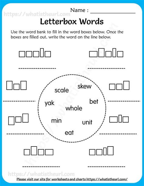 Letterbox Words Worksheets For Grade 2 Your Home Teacher 2nd Grade