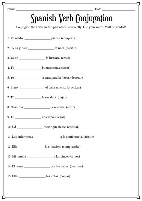Best Images Of Spanish Conjugation Worksheets Printable Spanish
