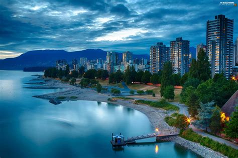 Vancouver Canada Beaches Houses Sea For Desktop Wallpapers 2048x1365