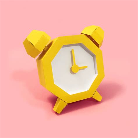 Diy Papercraft Alarm Clock Instant Download Printable Etsy Hong Kong