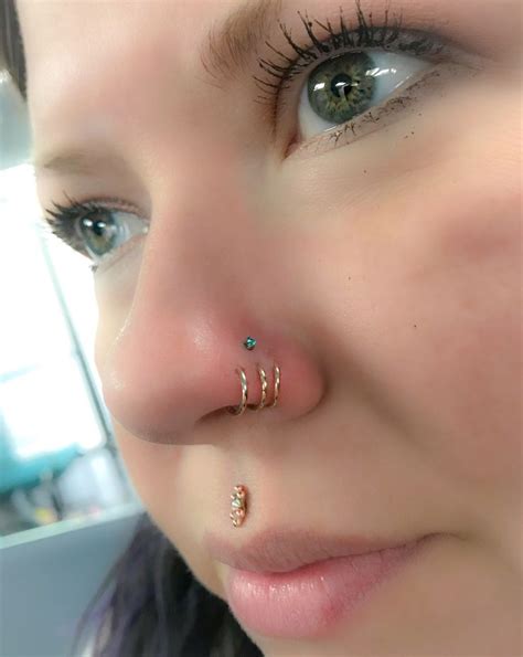 quadruple nostril piercing nose piercing body jewelry nose nose piercing jewelry