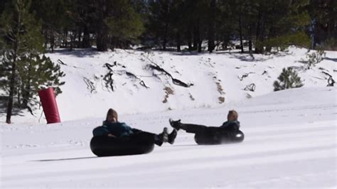 Alpine Slide Big Bear Opens Early For Snow Tubing Following Cold Weather